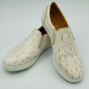 Peter Millar Women Size 7.5 Ivory Leather Slip on
